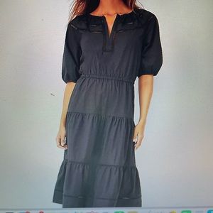 Ann Taylor Petite Cutout Placket Midi Dress Size XS NWT